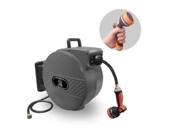 100ft gray garden hose reel
