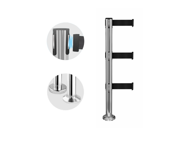 Triple belt fixed stanchion